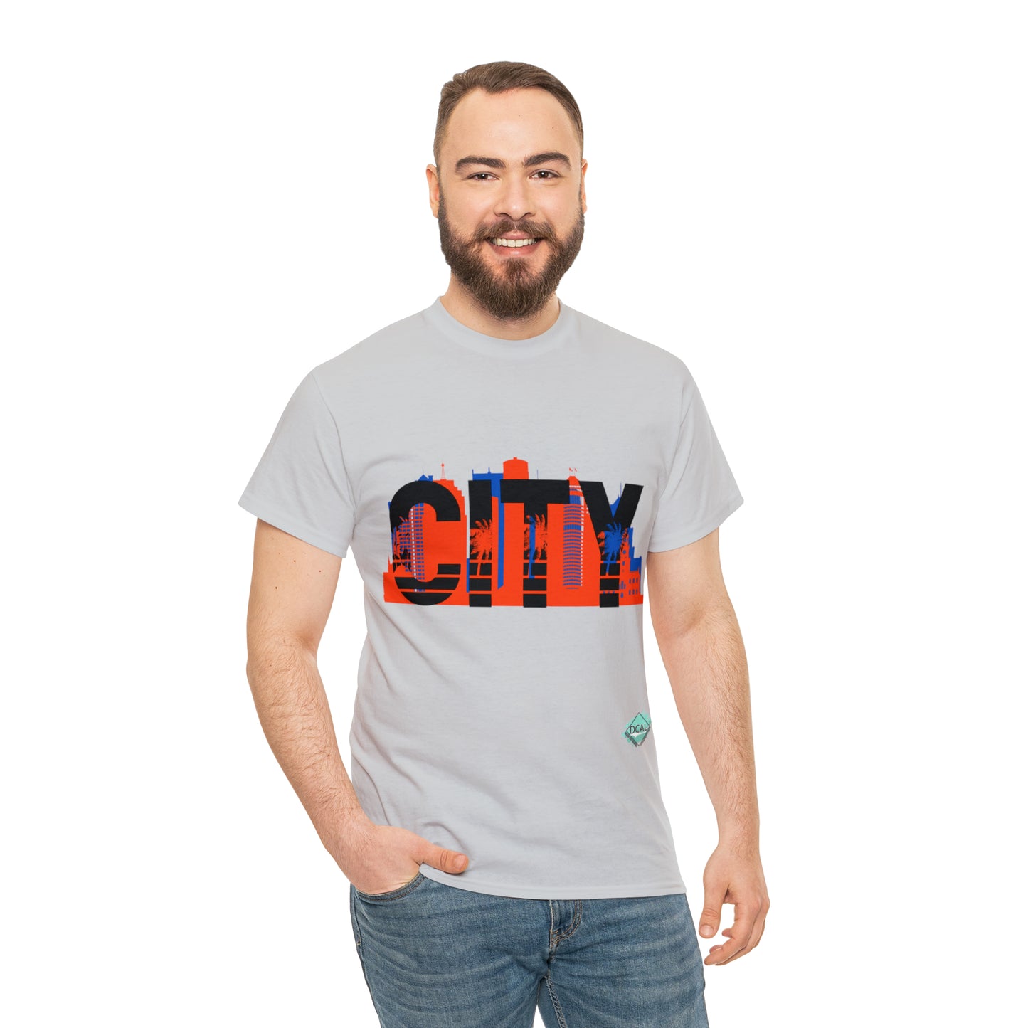 DCAL Downtown Diaries "City" Orange&Blue "Unisex Heavy Cotton Tee