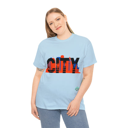 DCAL Downtown Diaries "City" Orange&Blue "Unisex Heavy Cotton Tee