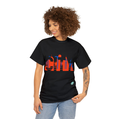 DCAL Downtown Diaries "City" Orange&Blue "Unisex Heavy Cotton Tee