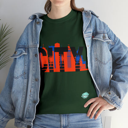 DCAL Downtown Diaries "City" Orange&Blue "Unisex Heavy Cotton Tee