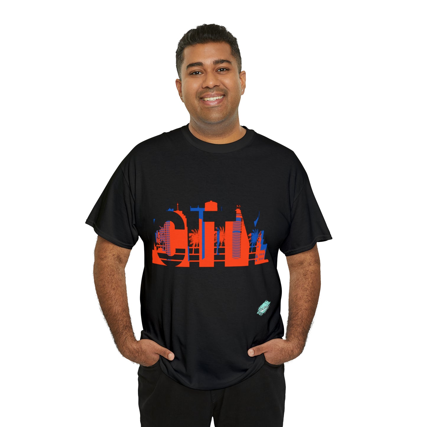 DCAL Downtown Diaries "City" Orange&Blue "Unisex Heavy Cotton Tee