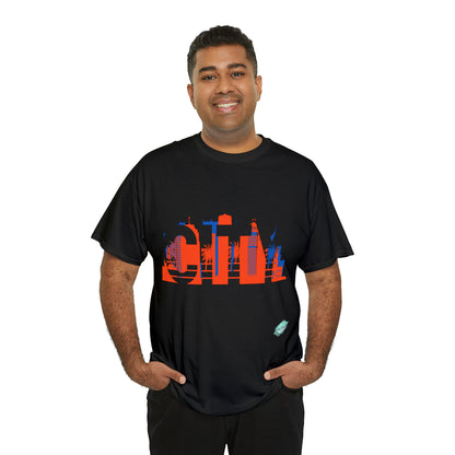 DCAL Downtown Diaries "City" Orange&Blue "Unisex Heavy Cotton Tee