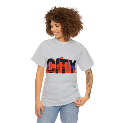 DCAL Downtown Diaries "City" Orange&Blue "Unisex Heavy Cotton Tee