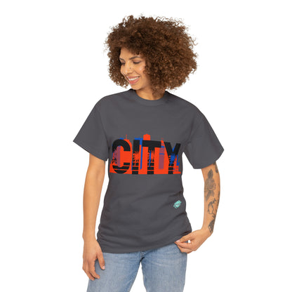 DCAL Downtown Diaries "City" Orange&Blue "Unisex Heavy Cotton Tee