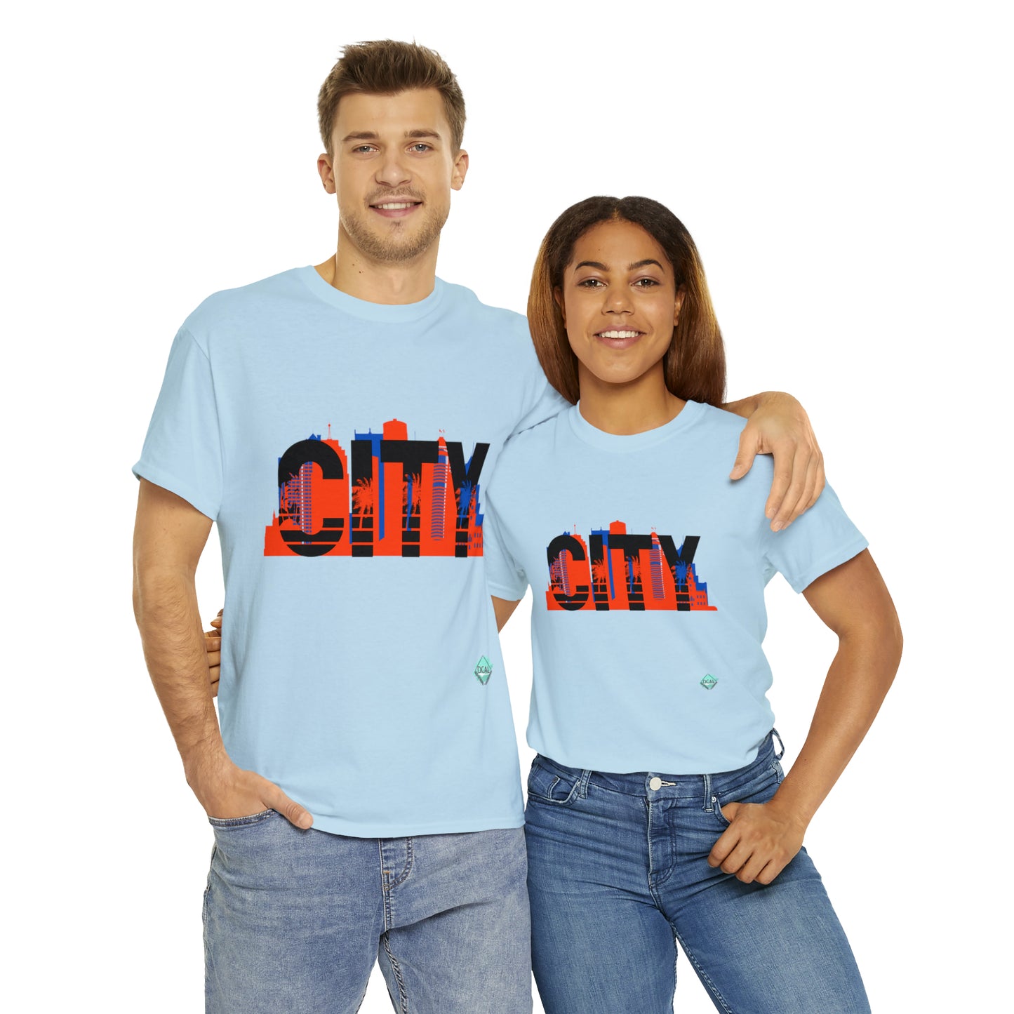 DCAL Downtown Diaries "City" Orange&Blue "Unisex Heavy Cotton Tee