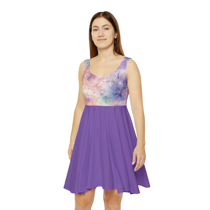 DCAL Formal Wear Purple Women's Skater Dress