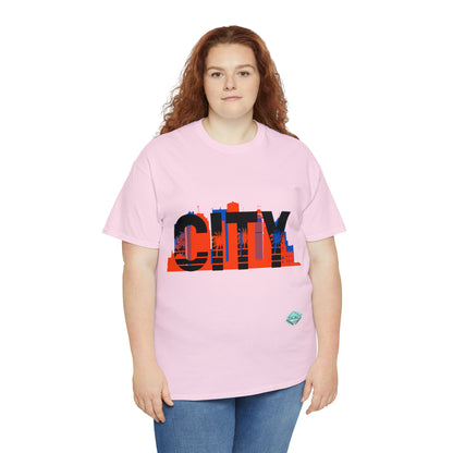 DCAL Downtown Diaries "City" Orange&Blue "Unisex Heavy Cotton Tee