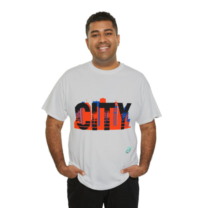 DCAL Downtown Diaries "City" Orange&Blue "Unisex Heavy Cotton Tee