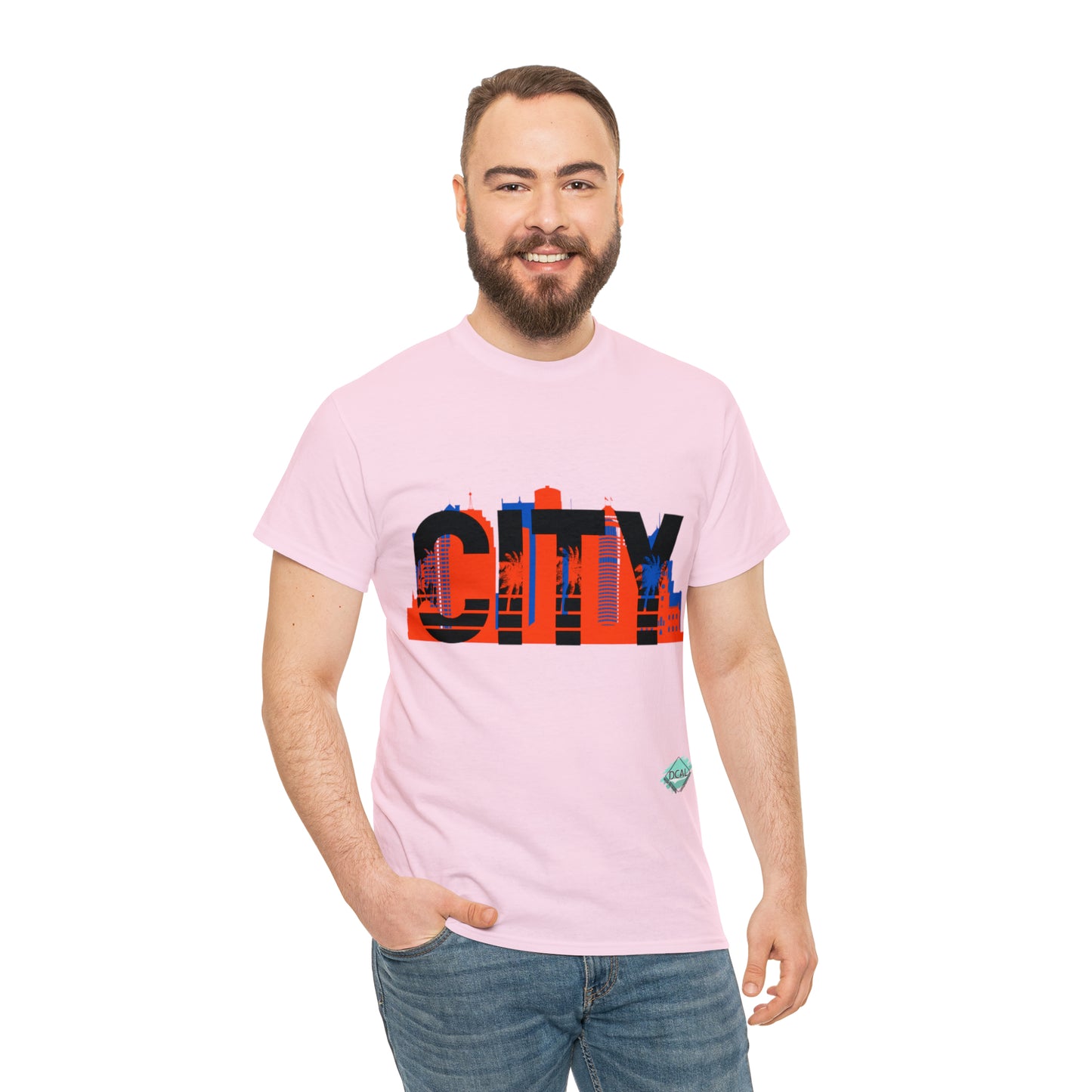 DCAL Downtown Diaries "City" Orange&Blue "Unisex Heavy Cotton Tee