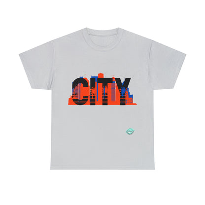 DCAL Downtown Diaries "City" Orange&Blue "Unisex Heavy Cotton Tee