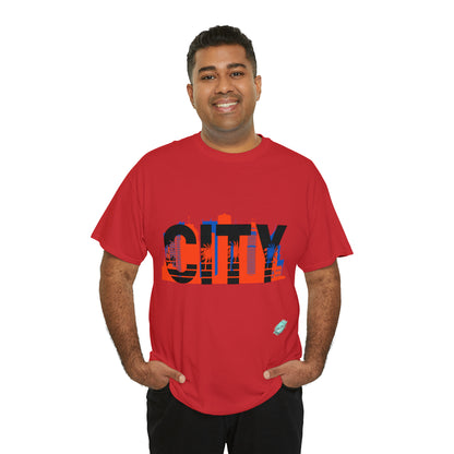 DCAL Downtown Diaries "City" Orange&Blue "Unisex Heavy Cotton Tee