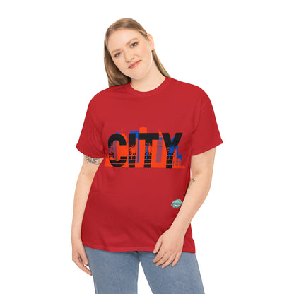 DCAL Downtown Diaries "City" Orange&Blue "Unisex Heavy Cotton Tee