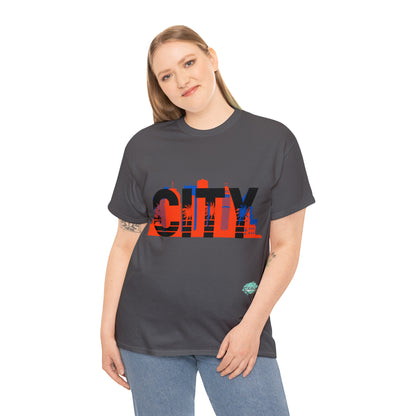 DCAL Downtown Diaries "City" Orange&Blue "Unisex Heavy Cotton Tee